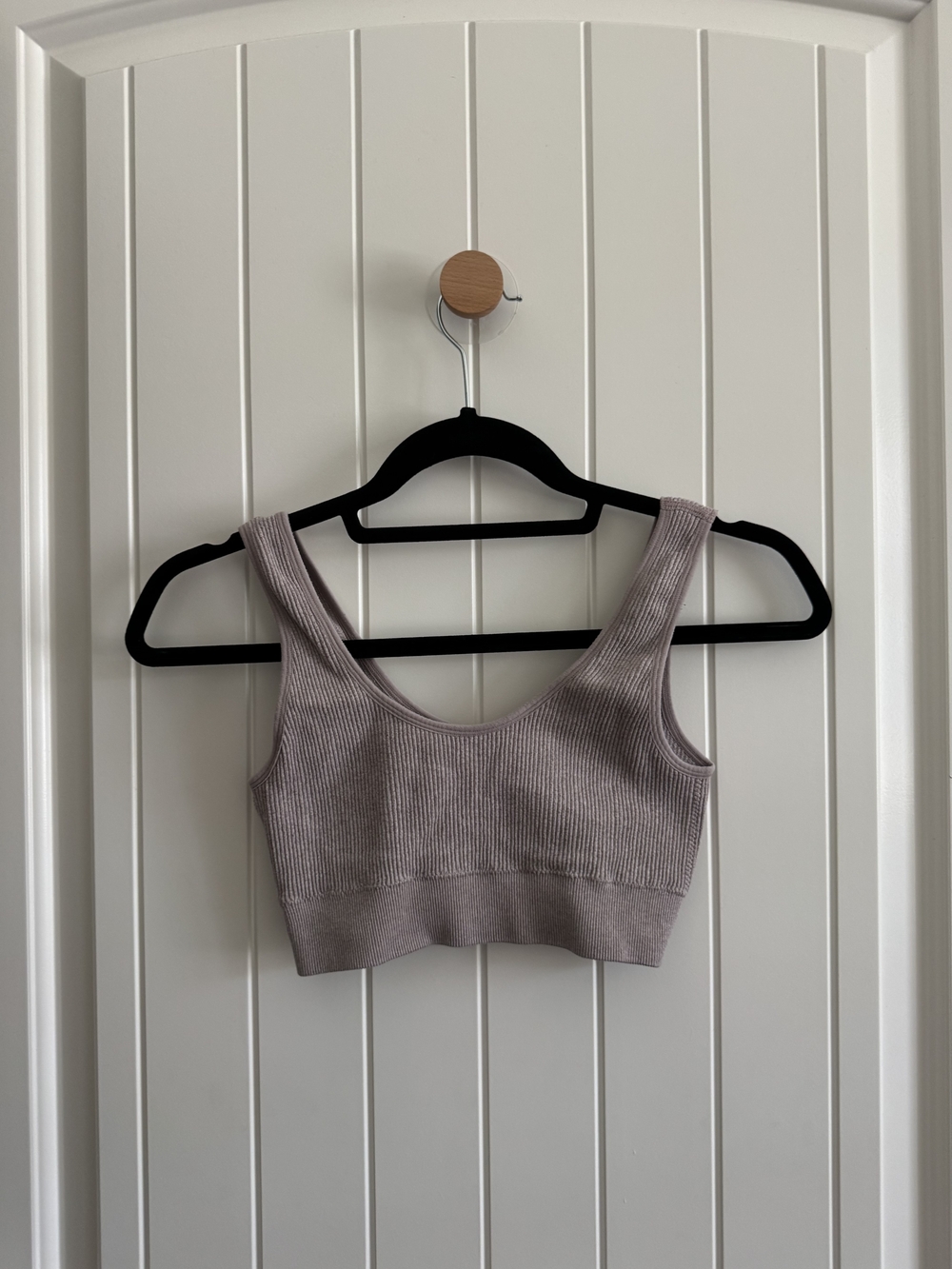 aerie Ribbed Crop Bralette - Taupe